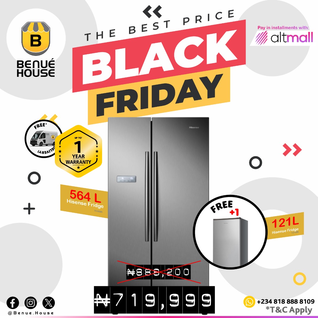 Hisense 564L SBS Fridge + Free 121L Fridge